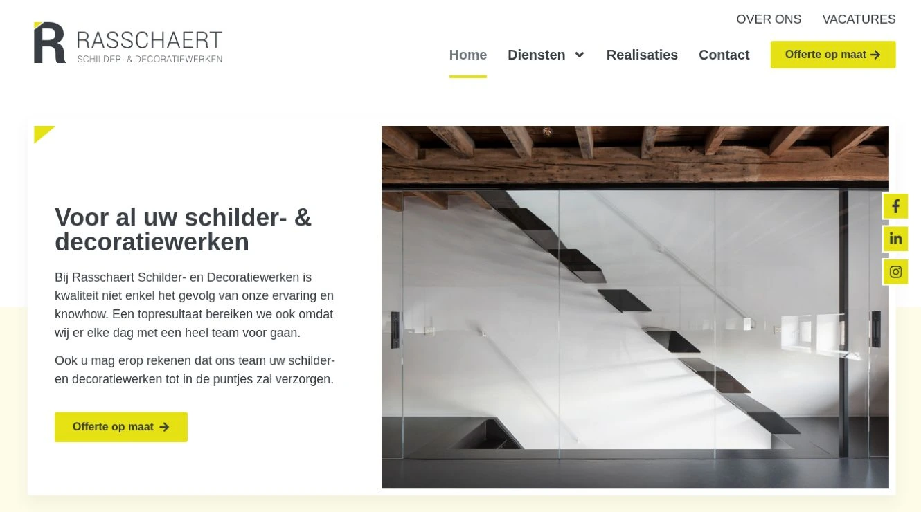 Homepage van Rasschaert: schilder- en decoratiewerken