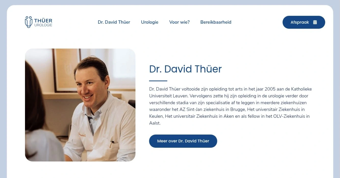 Website van Urologie Thüer